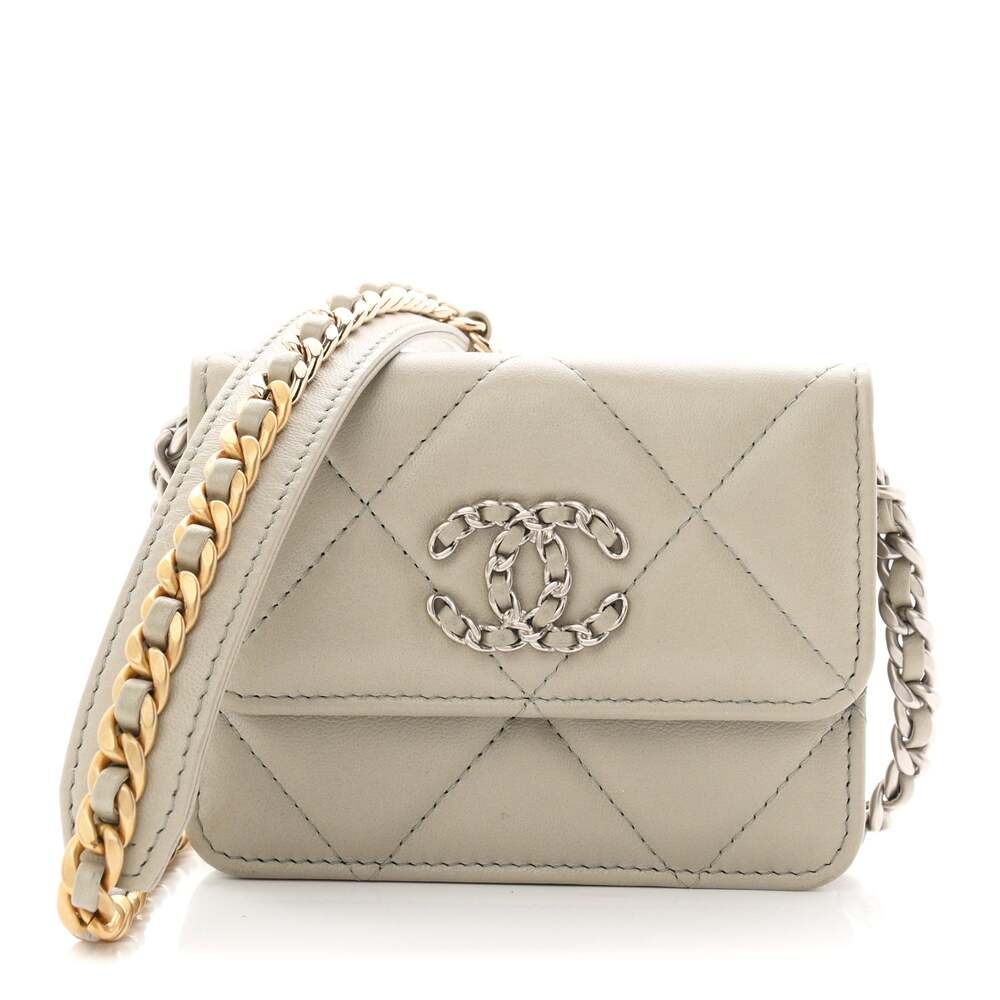 Lambskin Quilted Chanel 19 Flap Coin #267302C18B
